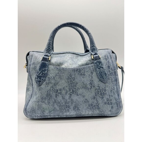 BRAHMIN Micaela Zostera leather small satchel crossbody -Bellbottom blue - Picture 10 of 15